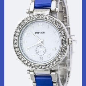 Watch Blue - Crystal Bezel Bracelet